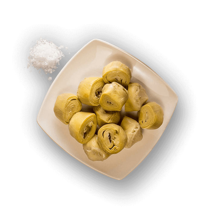 Plato de corazones de alcachofa