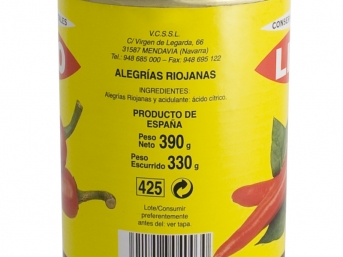 Alegrias Riojanas Asadas Lito 425 Etiquetado M